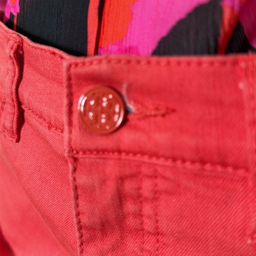 Tory Burch Emmy Ankle Reddish Orange Cigarrette Jeans - Picture 5 of 5